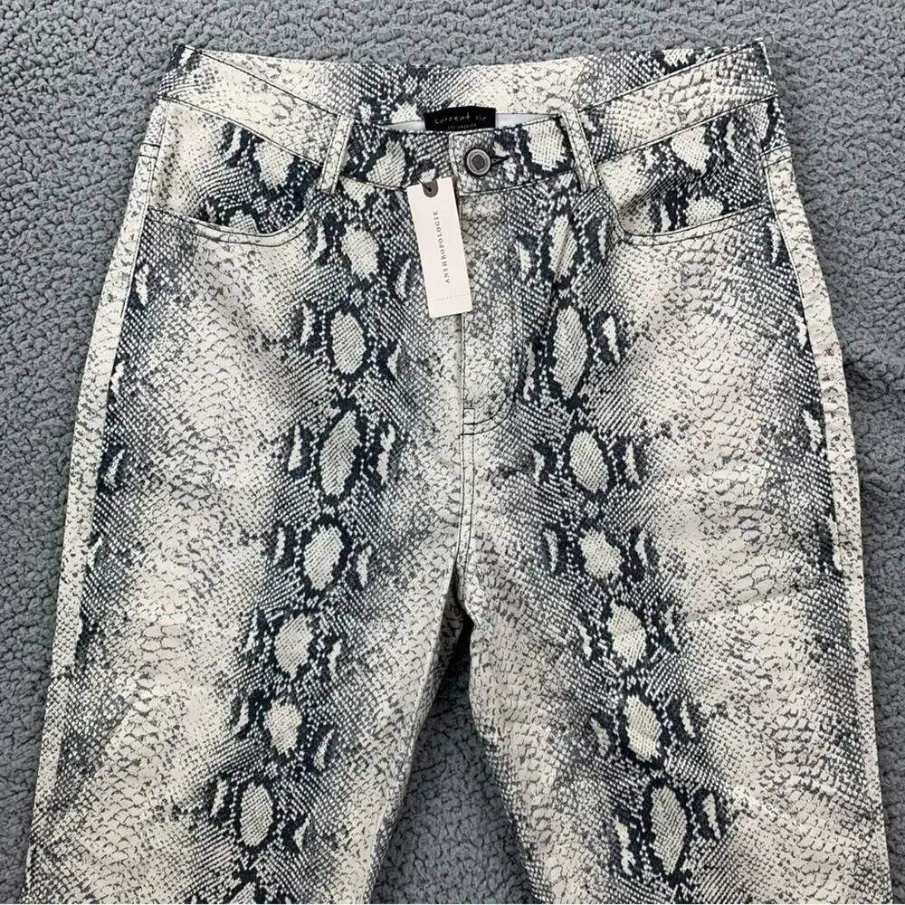 Current Air by Anthropologie Lela Snake Printed Straight Leg Pants  -  Size: M - Picture 2 of 16